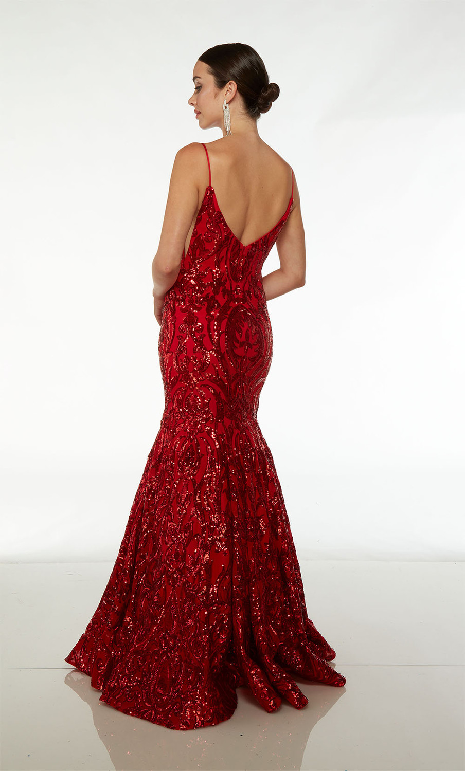 Alyce Paris 61607 Sequins Plunging Neckline Mermaid Dress