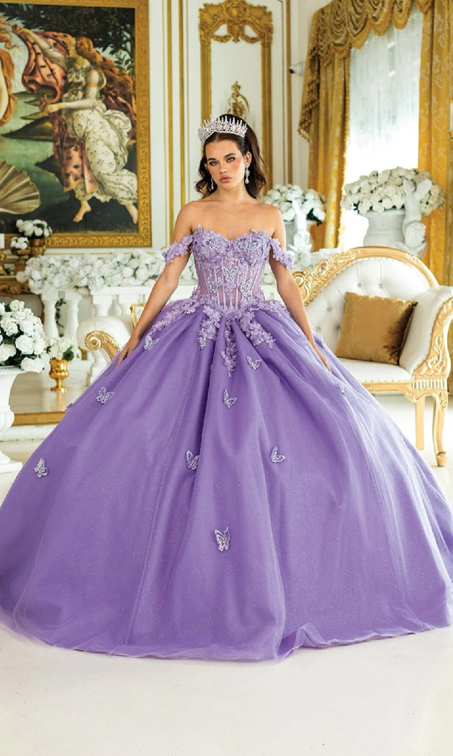 slim fit dress slacks Dancing Queen 1844 Long Quinceanera Dress Dark Nude / 3XLarge main image 0