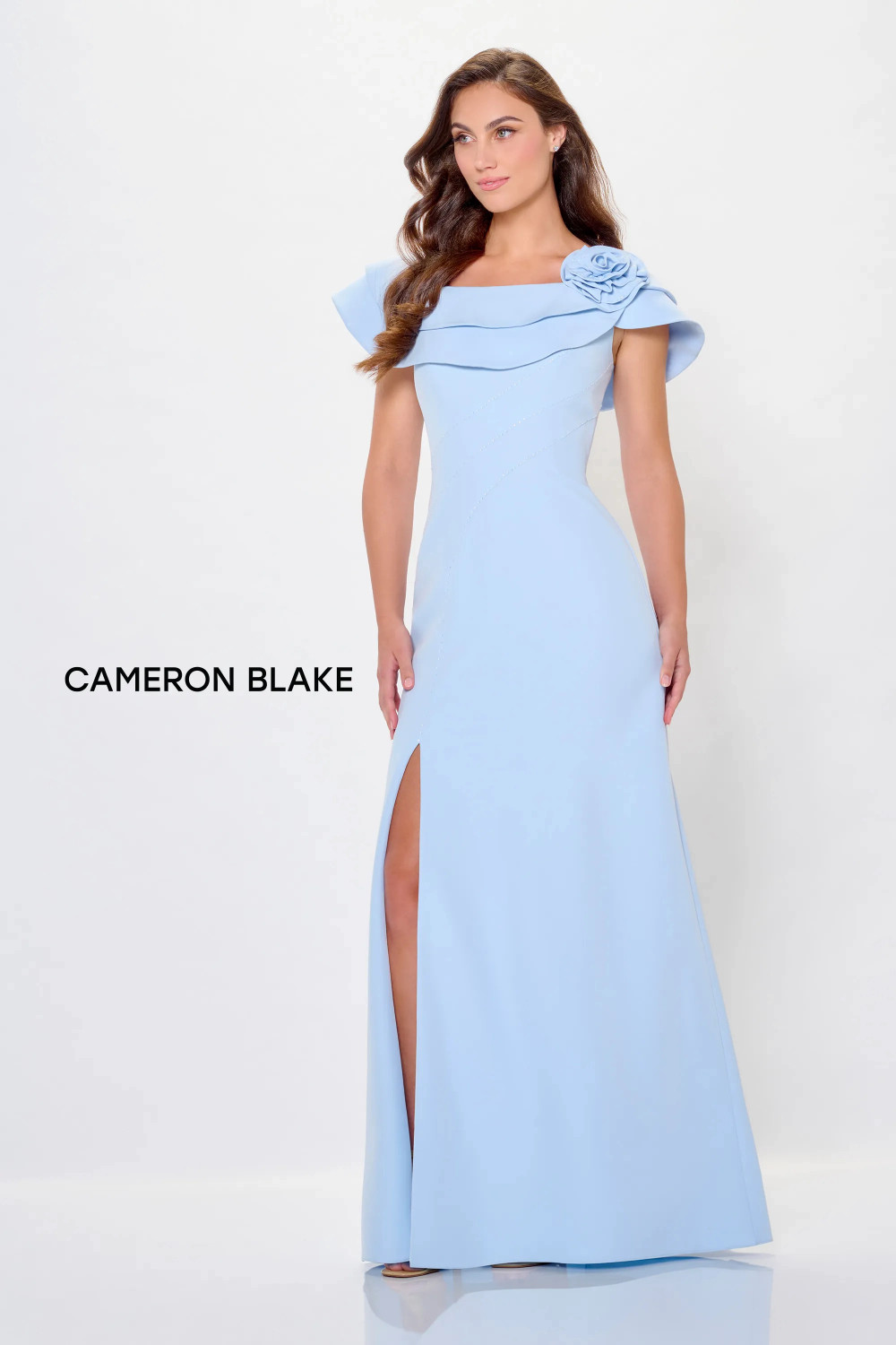 Cameron Blake by Mon Cheri CB3231 Crepe Stone Accents Dress Cameron Blake by Mon Cheri CB3231 Crepe Stone Accents Dress