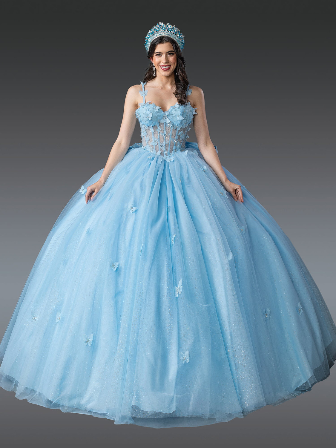 Dancing Queen 1879 Corset Bodice Floral Applique Long Gown
