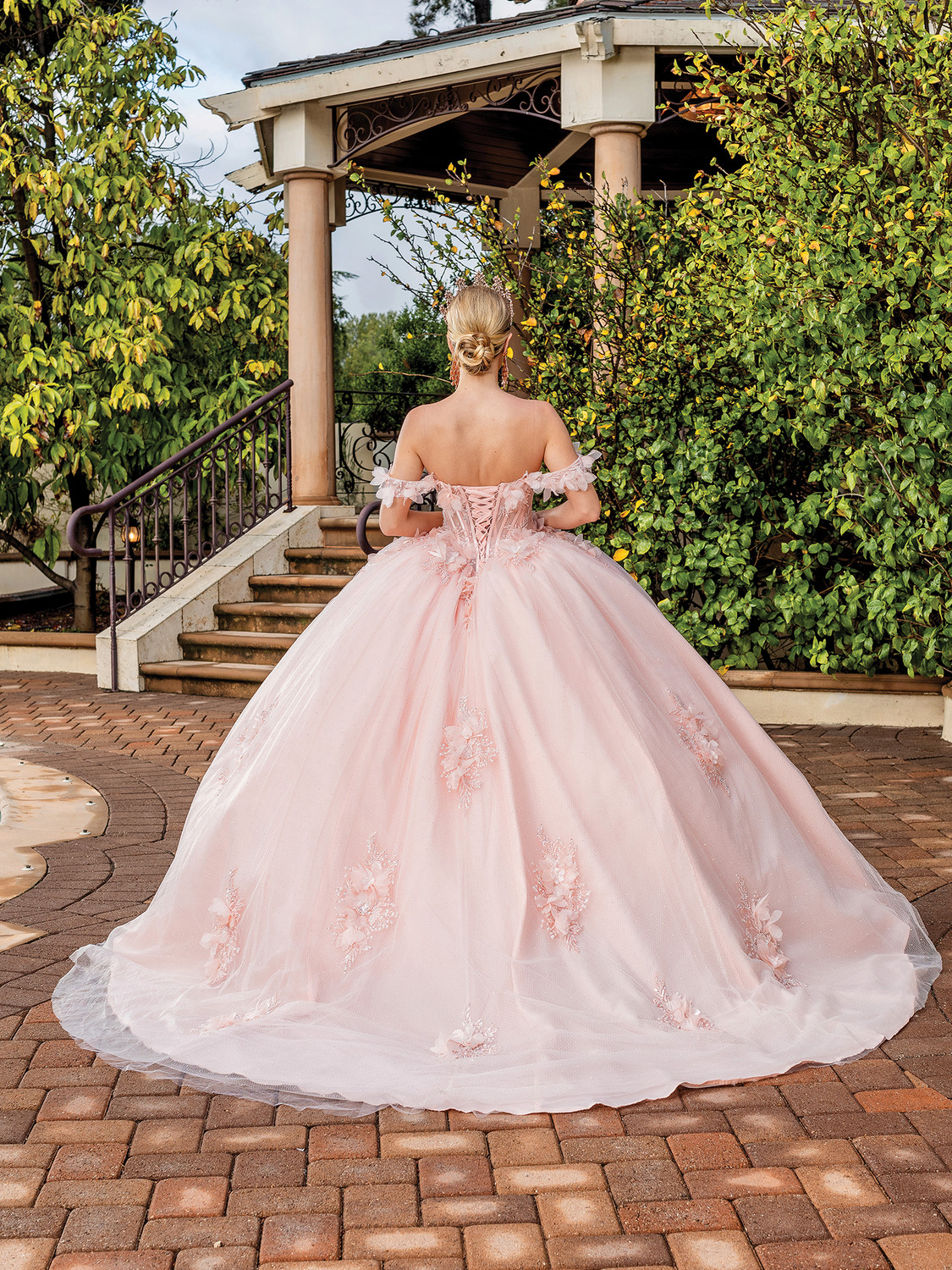 Dancing Queen 1883 Off-Shoulder Tulle Beaded Lace Ballgown Dancing Queen 1883 Off-Shoulder Tulle Beaded Lace Ballgown