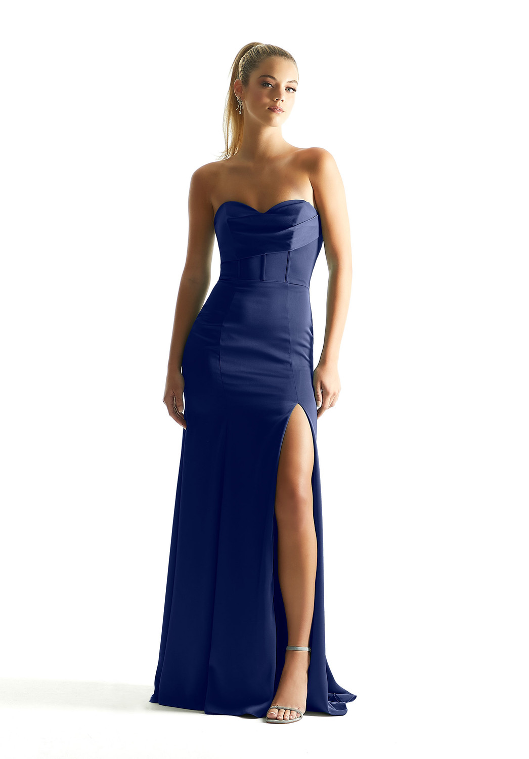 blue dress for baby girl Sapphire Off-Shoulder Cap Sleeves Sequined Mermaid Dress – Sassymyprom