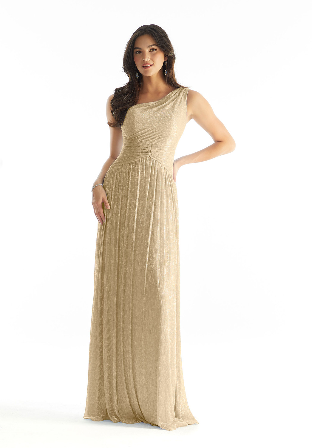 blue dress for baby girl Rose Gold Sequins Long Bridesmaid Dress with Cowl Back – FancyVestido main image 1