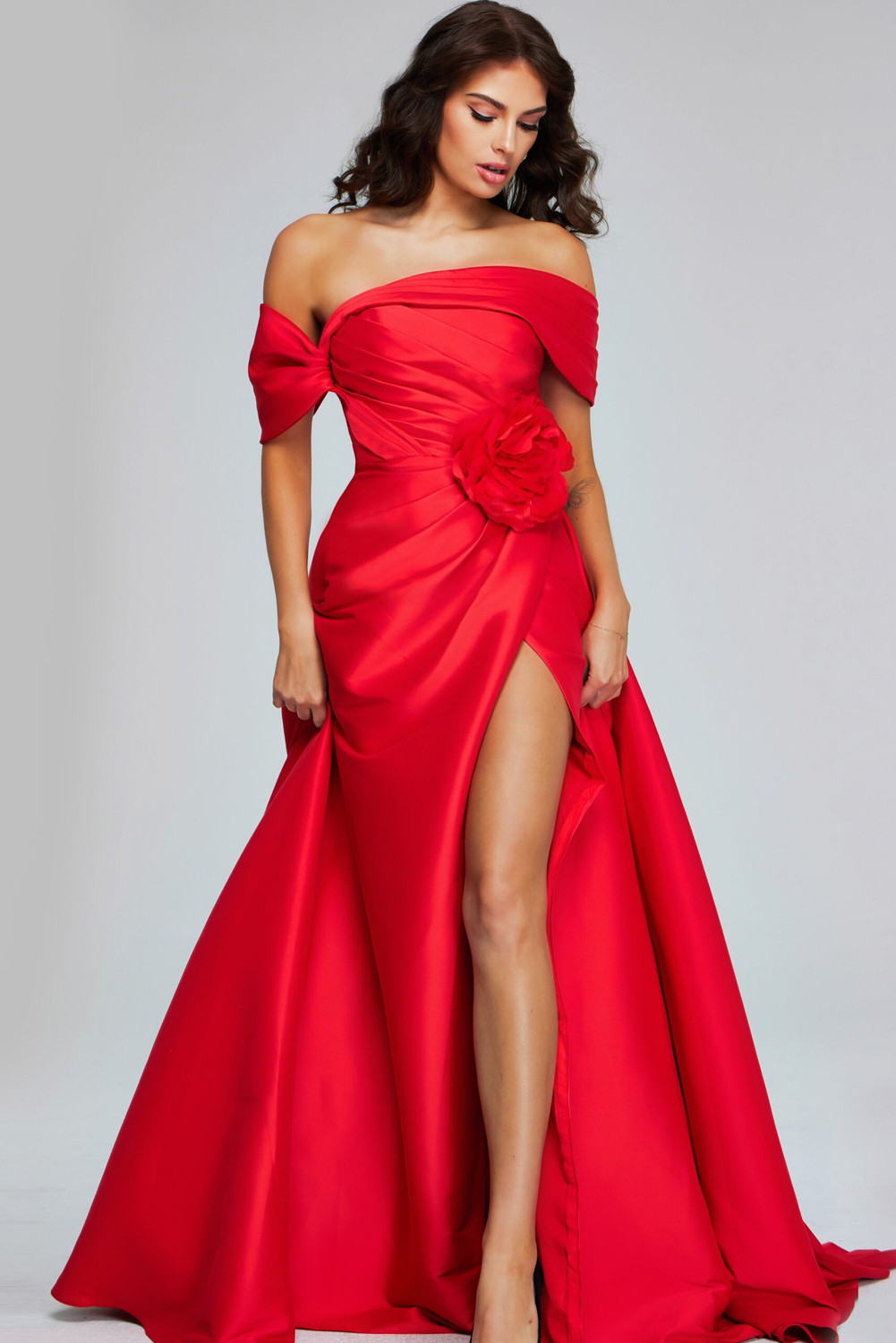 strapless open back dress Jovani 43573 Prom Dress - Silver
