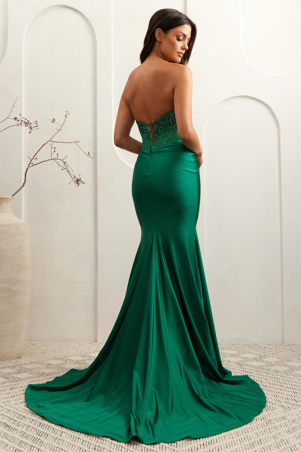 Amelia Couture 3042 Strapless Illusion Scoop Neck Long Gown