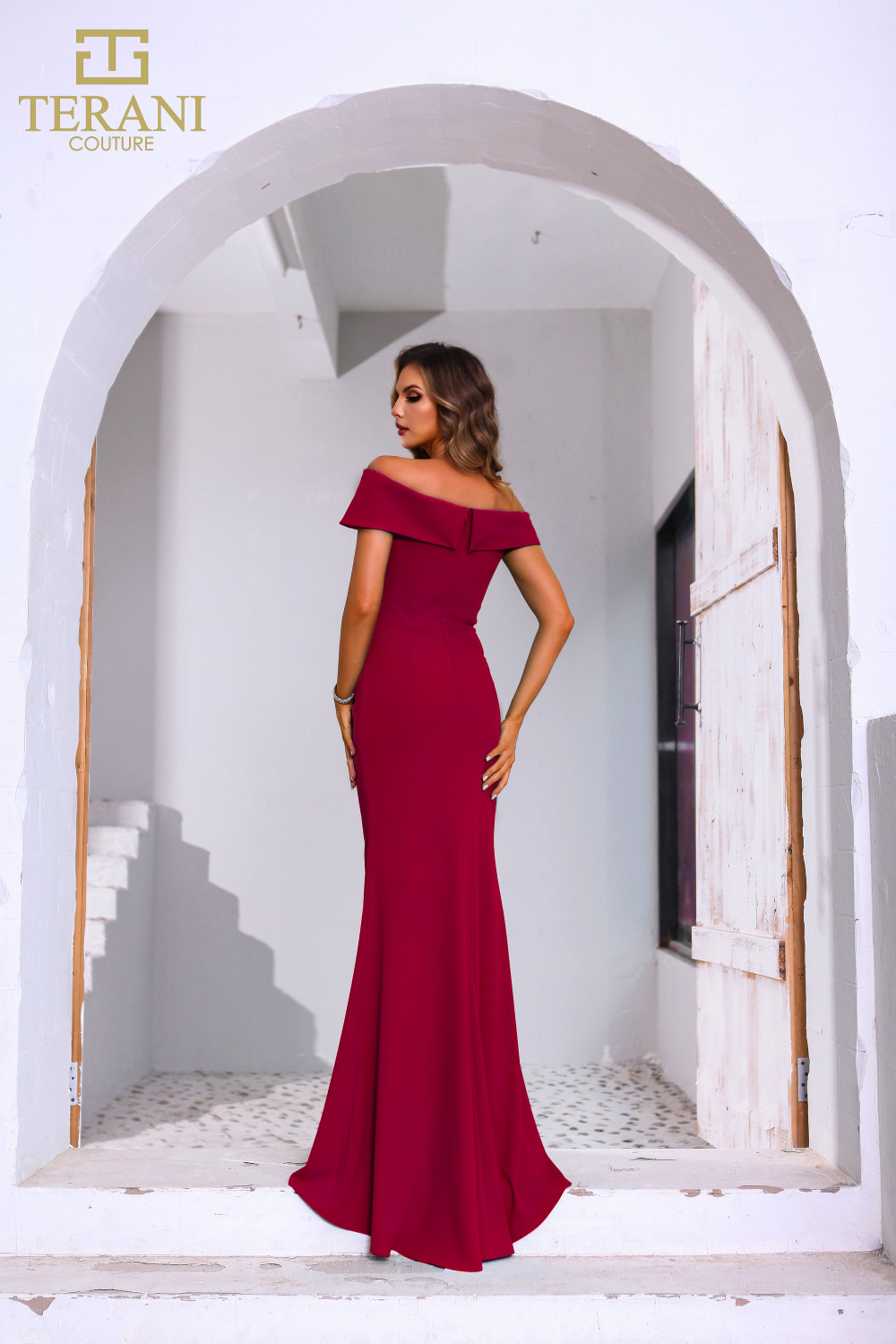 Off Shoulder Terani Plus Size Evening Dresses Terani Couture 251M4444 Stretch Crepe Off Shoulder Dress Off Shoulder Terani Plus Size Evening Dresses Terani Couture 251M4444 Stretch Crepe Off Shoulder Dress