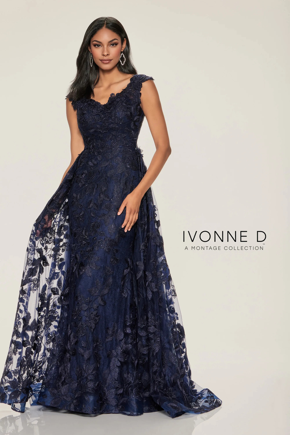 Ivonne D by Mon Cheri ID801 Embroidered Tulle Long Dress