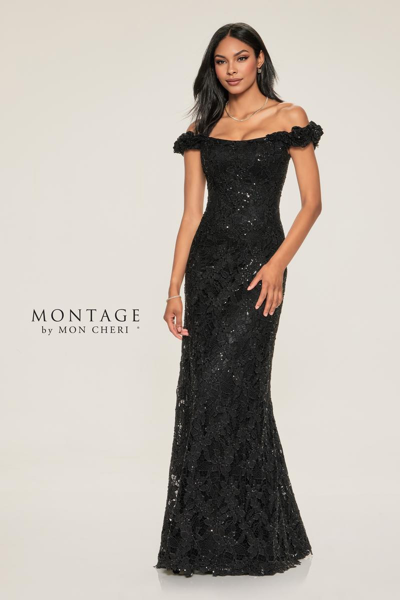 mon cheri cocktail dresses Montage by Mon Cheri M854 Sequin Tulle Stretch Lining Dress