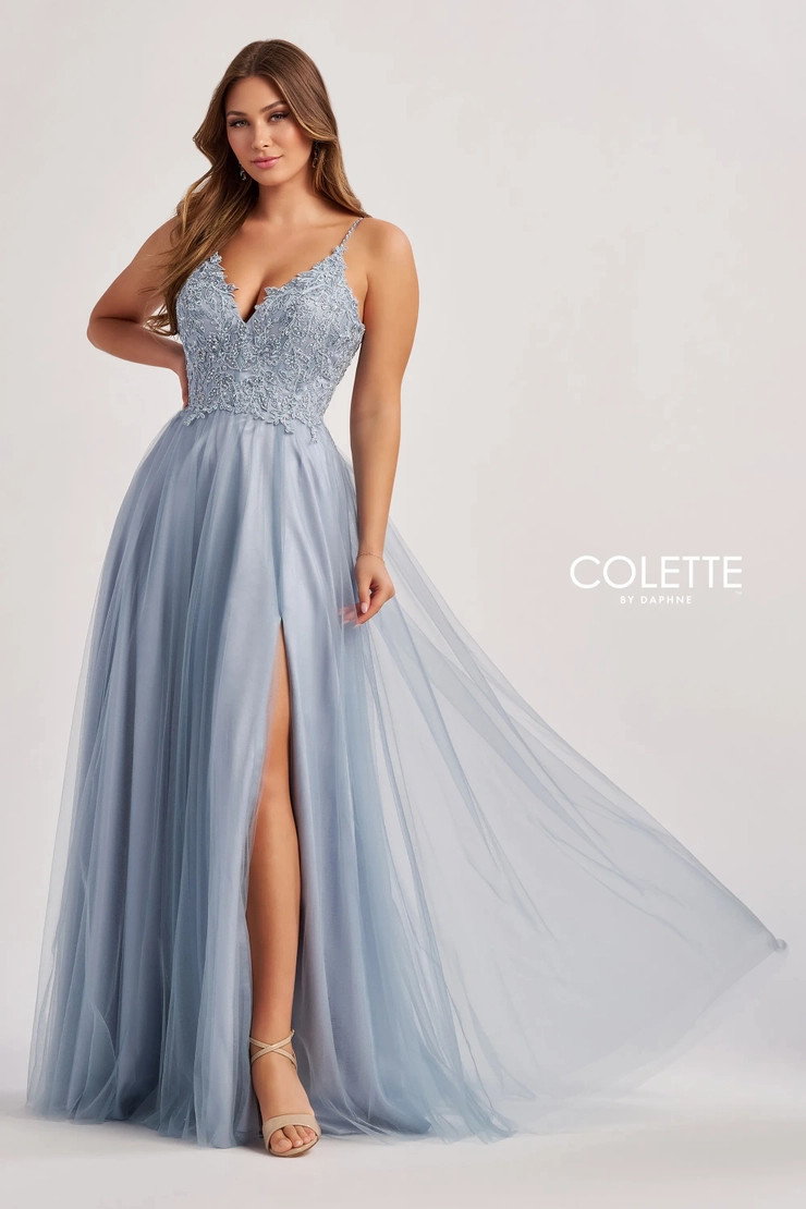 Colette by Daphne CL8190 Sequins Accent Stones Beading Dress