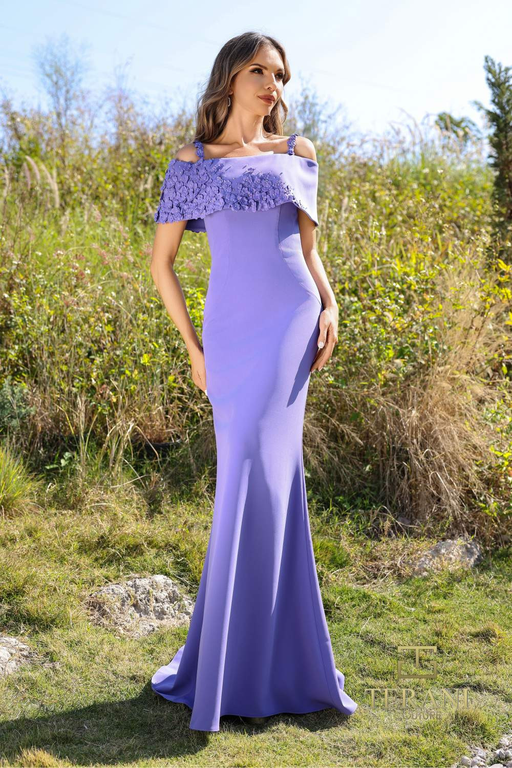formal cold shoulder dress Holly Floral Cold Shoulder Mermaid Formal Dress main image 0