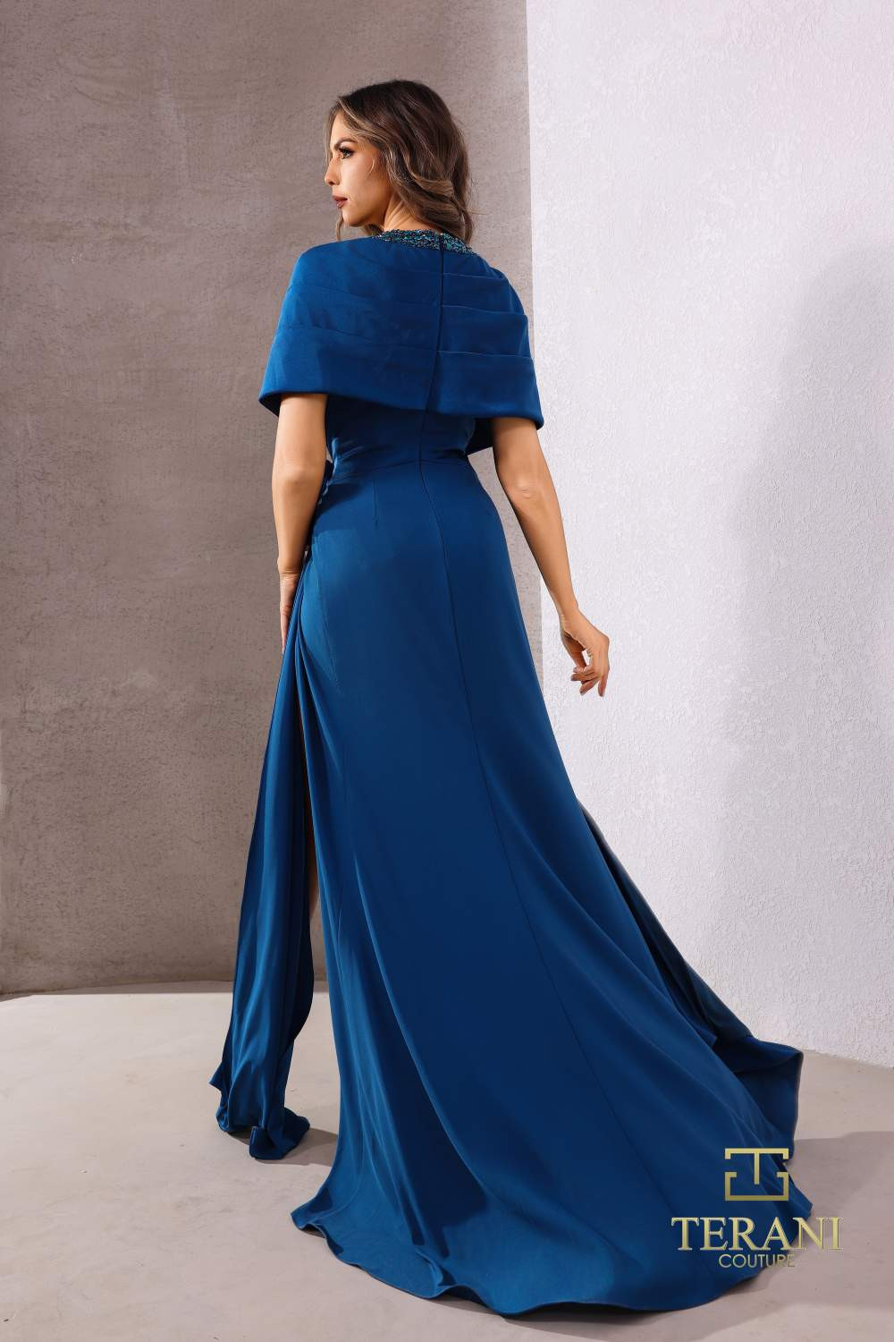 crepe back satin bridesmaid dress Bridgerton Daphne Purple Dress With Gauze main image 1