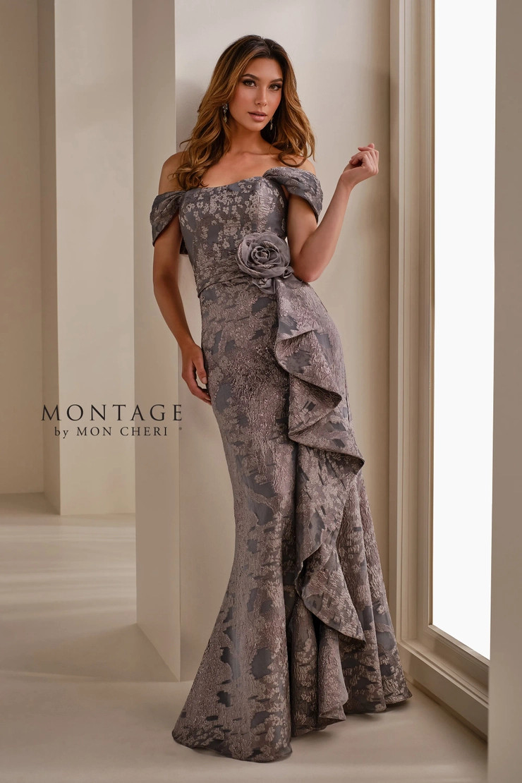 Montage by Mon Cheri M3103 Brocade Sweetheart Neck Dress