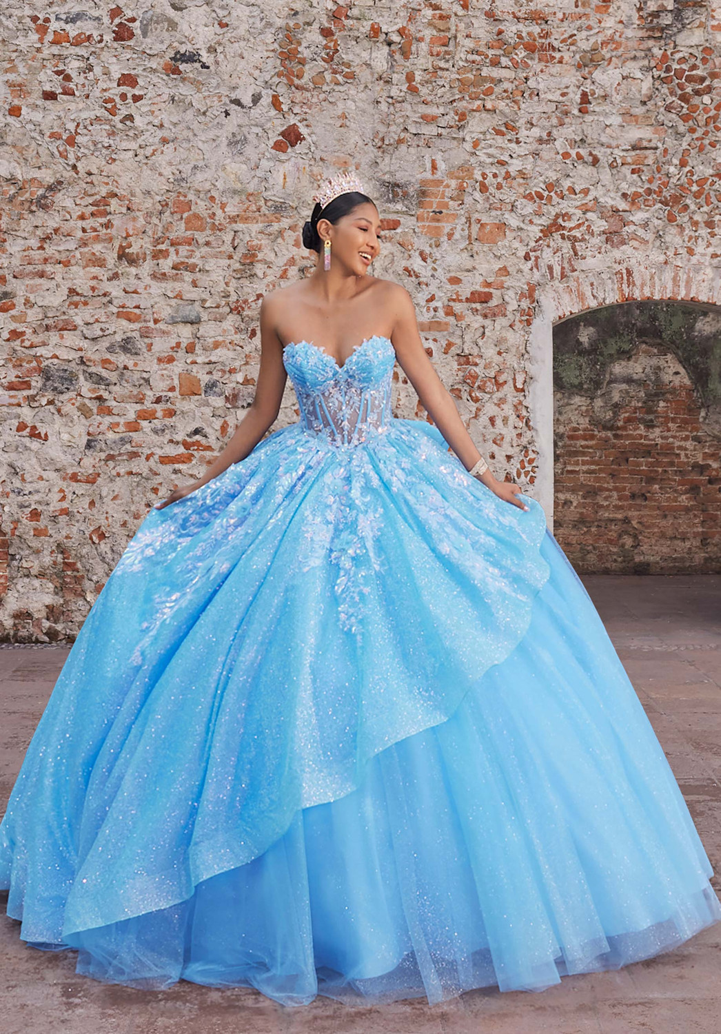 Morilee 89555 Glitter Tulle Vizcaya Quinceanera Ball Gown Morilee 89555 Glitter Tulle Vizcaya Quinceanera Ball Gown