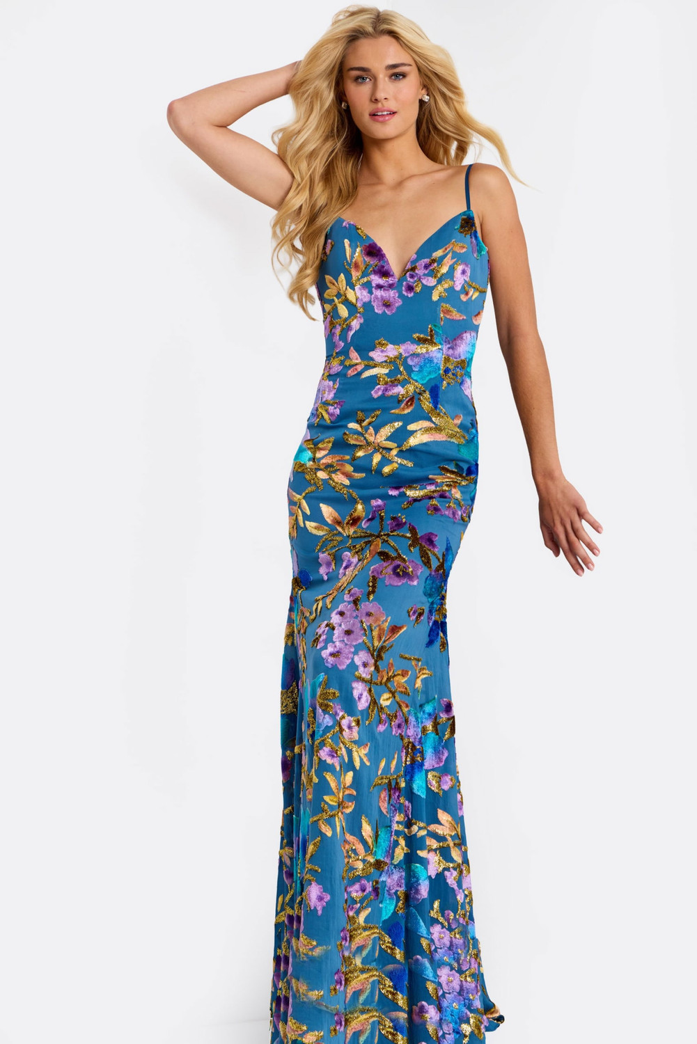 slim fit dress slacks Long Beaded Prom Dress with Choker Collar Sage / 10