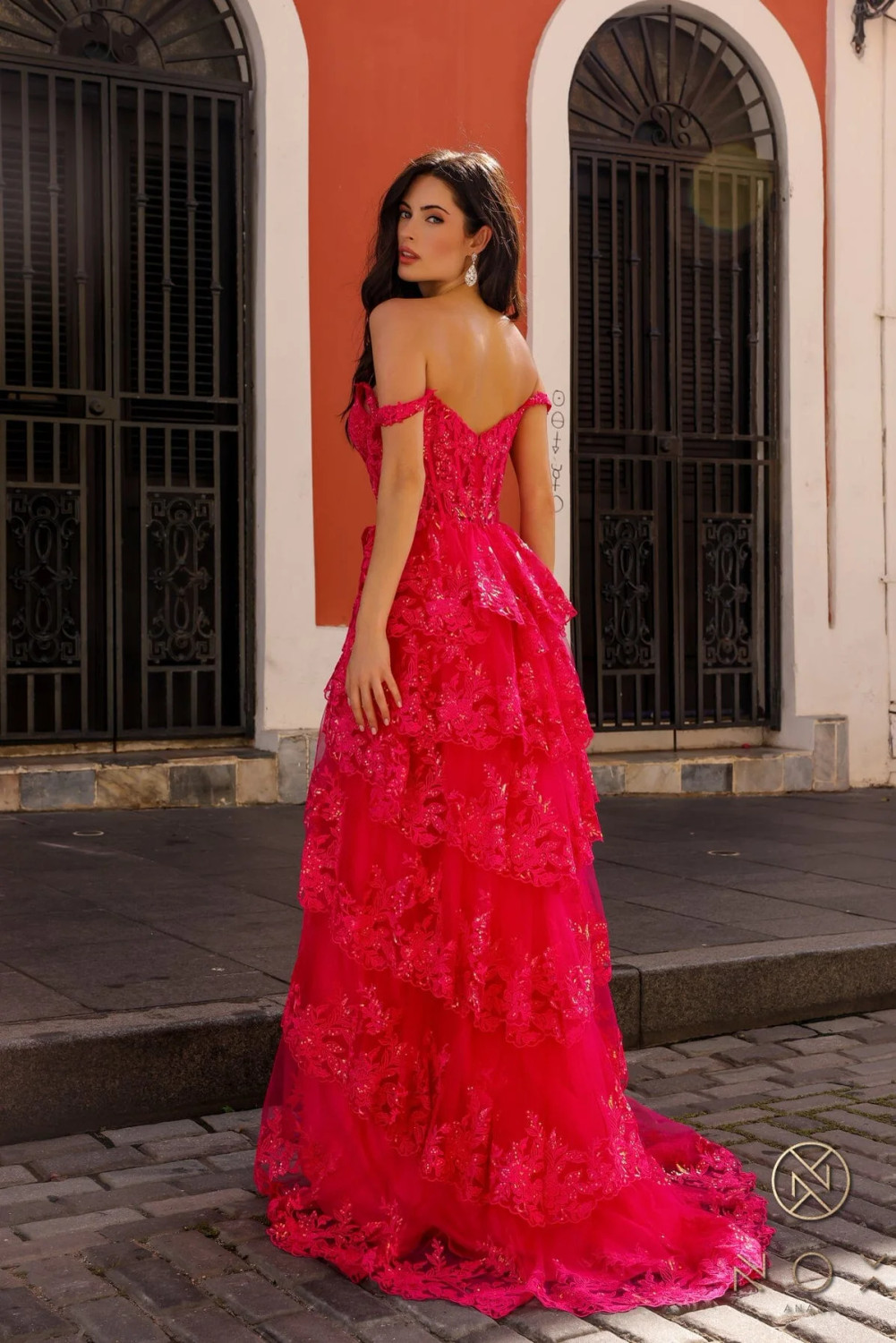 nox anabel red dress Nox Anabel E1290 Long Fitted Prom Gown