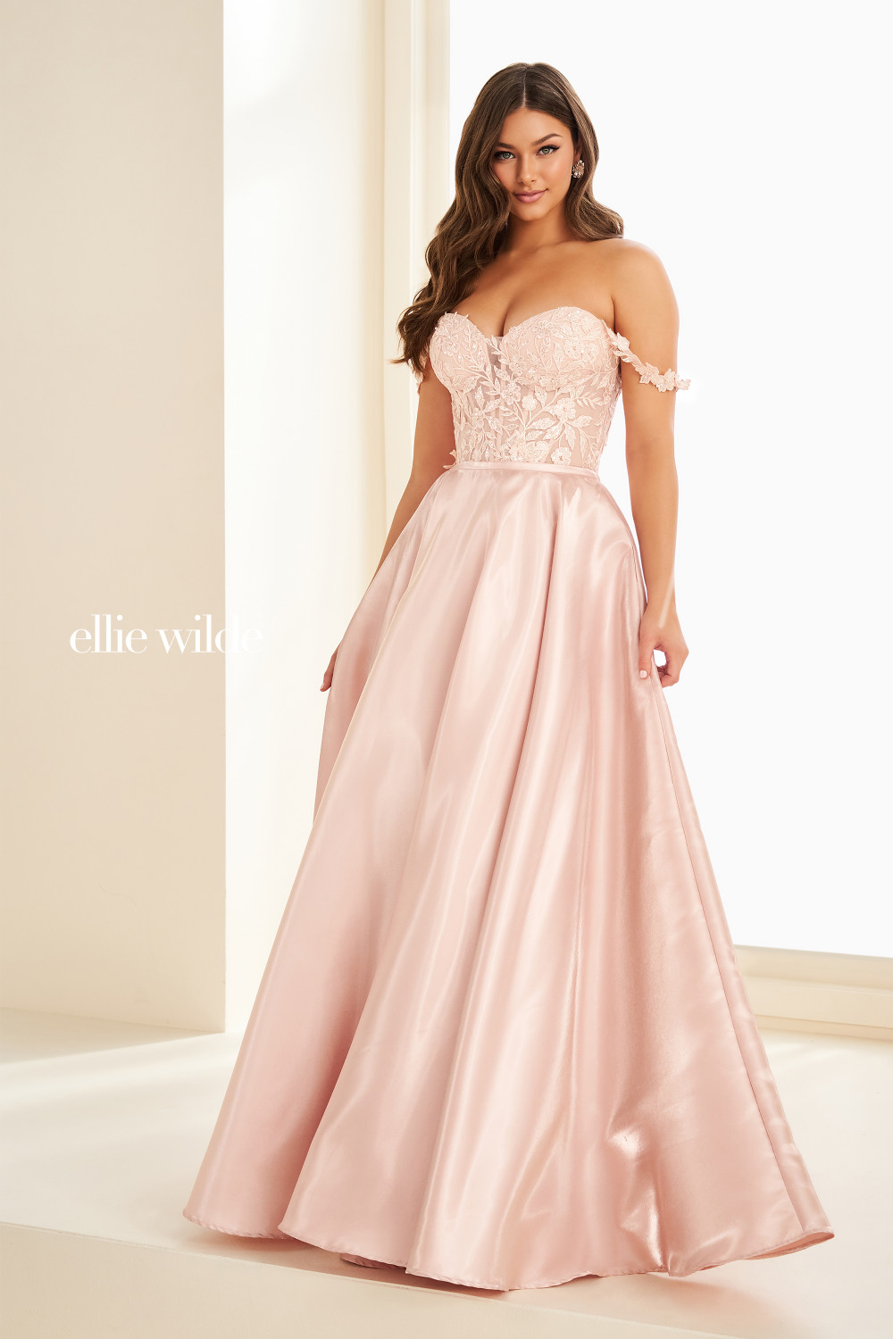 Ellie Wilde by Mon Cheri EW37202 Lace Two-in-One Short Dress