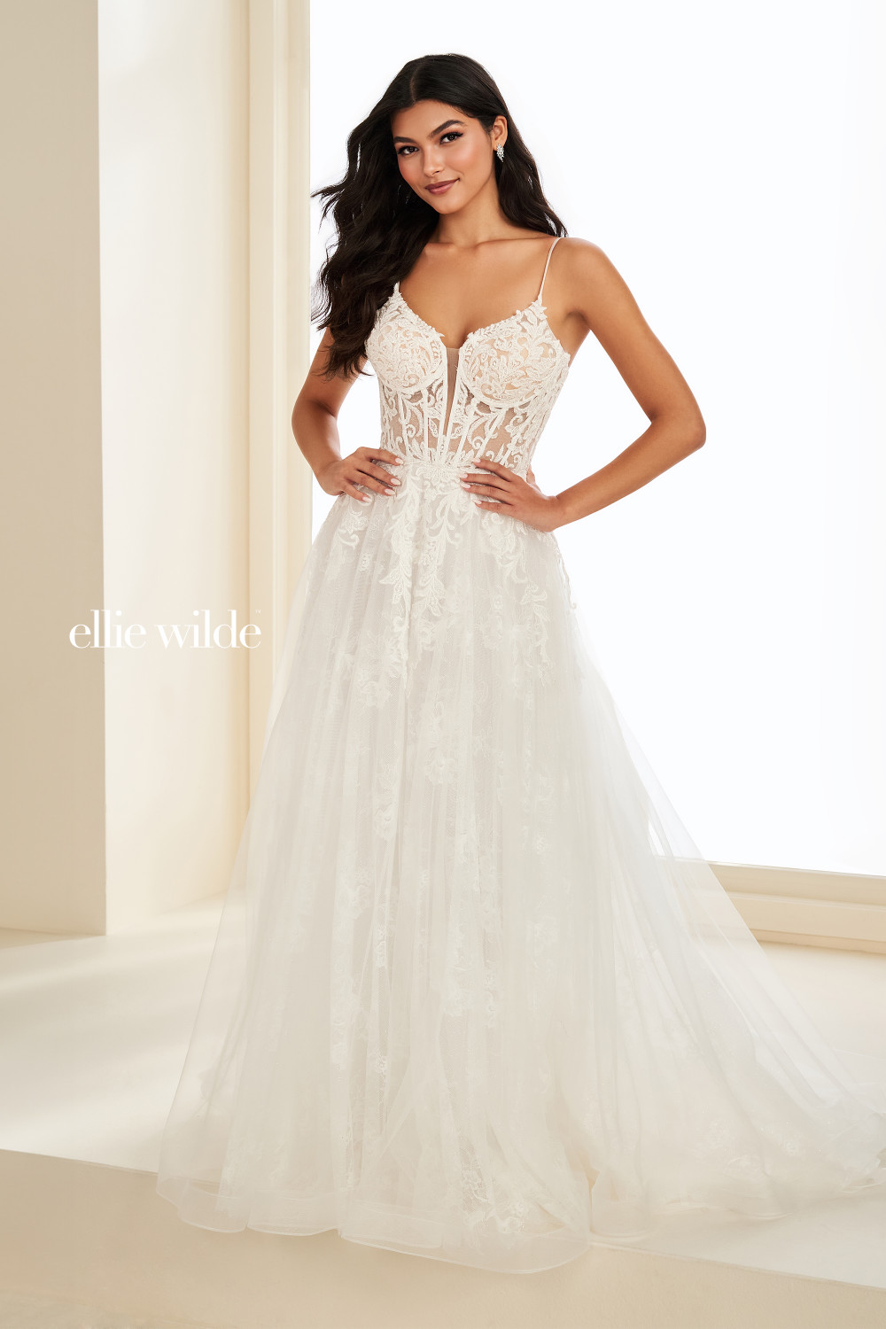 Ellie Wilde by Mon Cheri EW37210 Glitter Lace Tulle Dress Ellie Wilde by Mon Cheri EW37210 Glitter Lace Tulle Dress