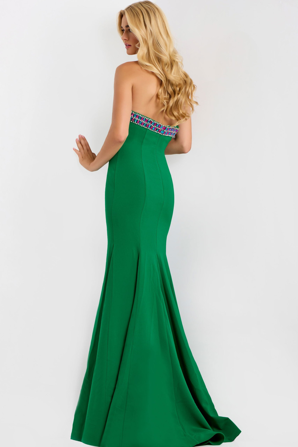 Jovani 44895 Jeweled Neckline Strapless Fitted Evening Gown