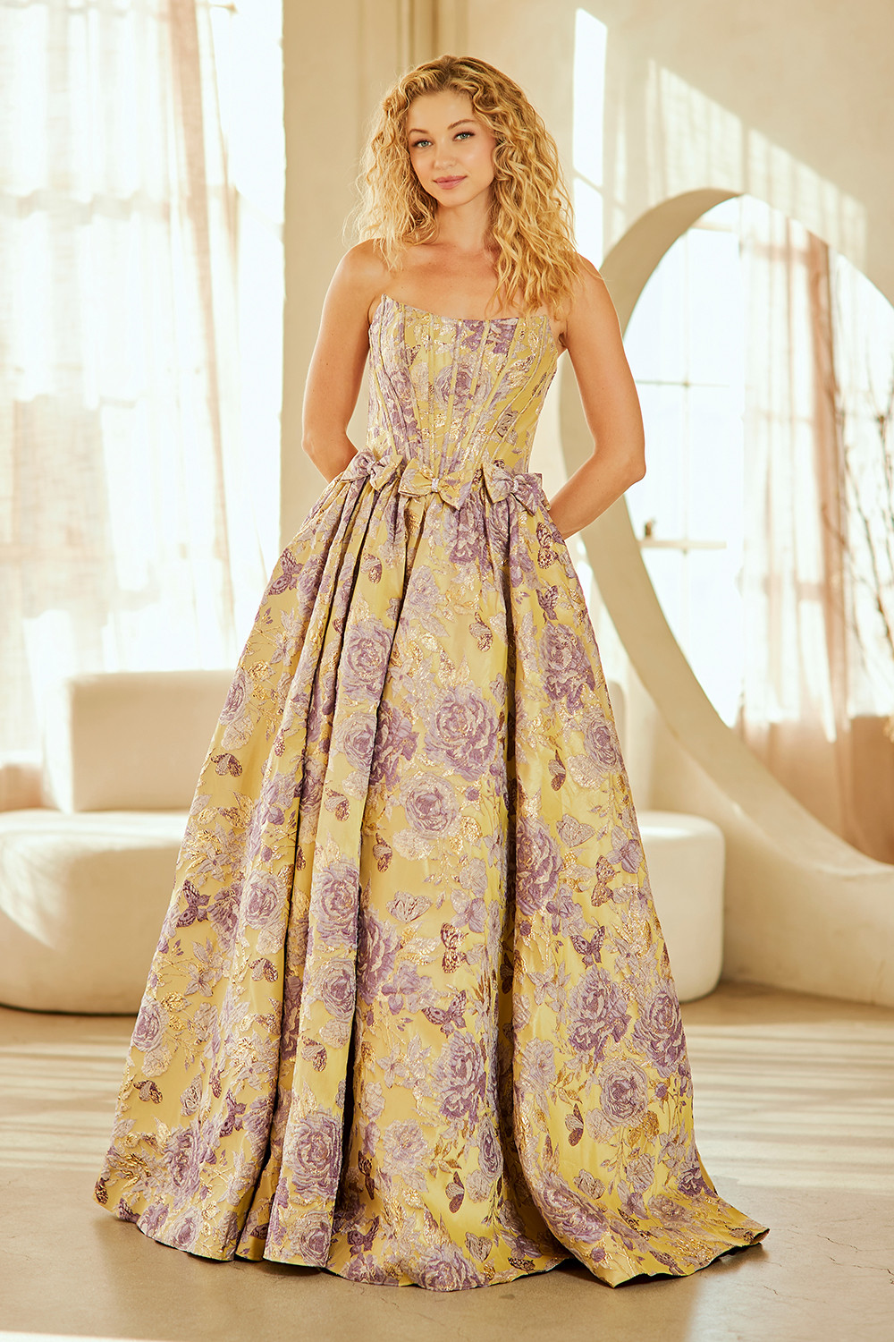 Amelia Couture 8068 Scoop Neckline Strapless Long Dress