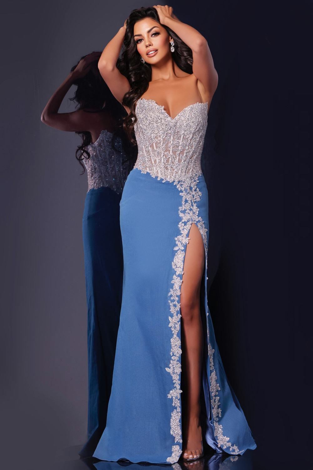 strapless open back dress JOVANI 05100 – Lavenderformals main image 0