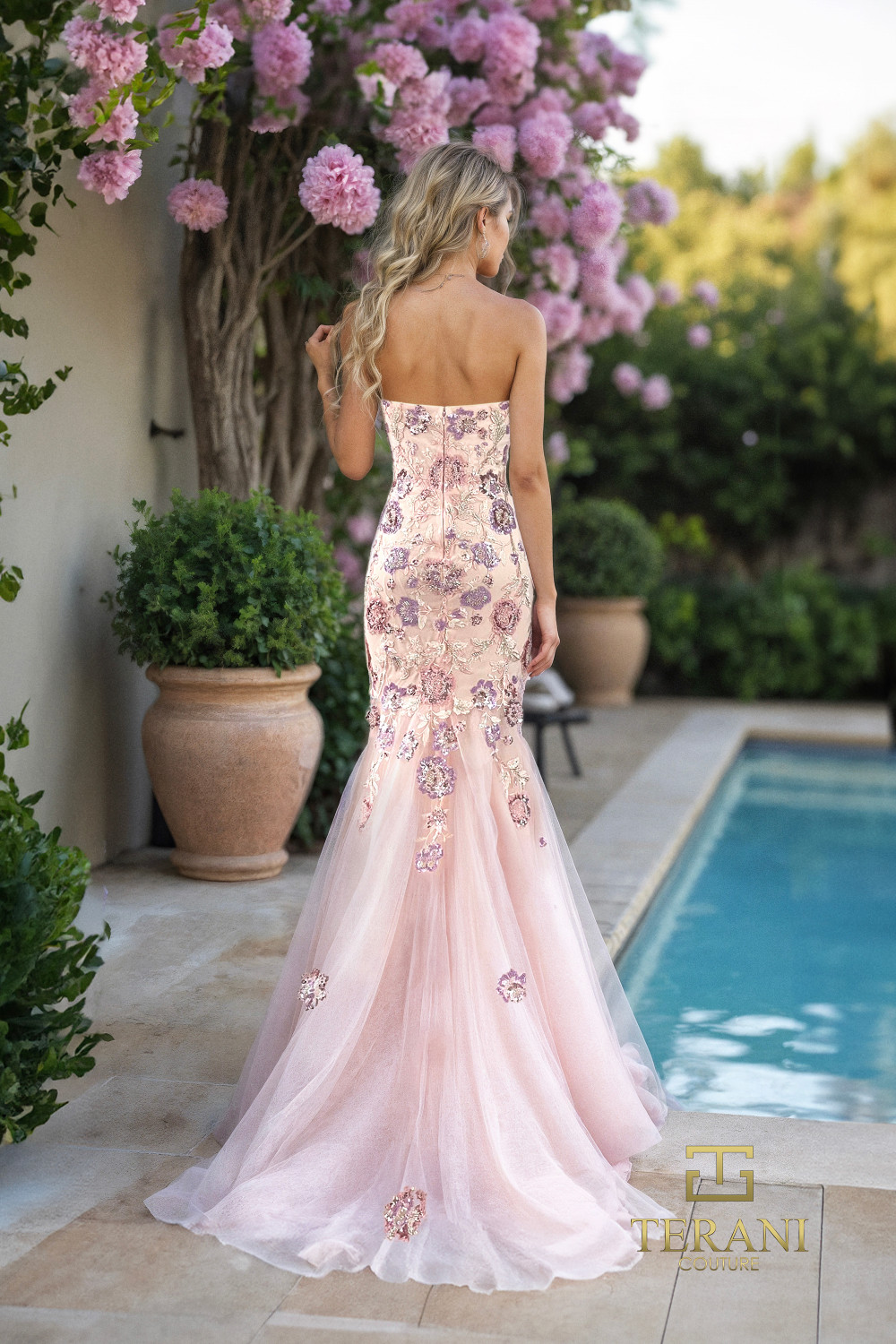 strapless open back dress Terani Off-Shoulder Mikado Cocktail Dress 2011C2009 main image 1