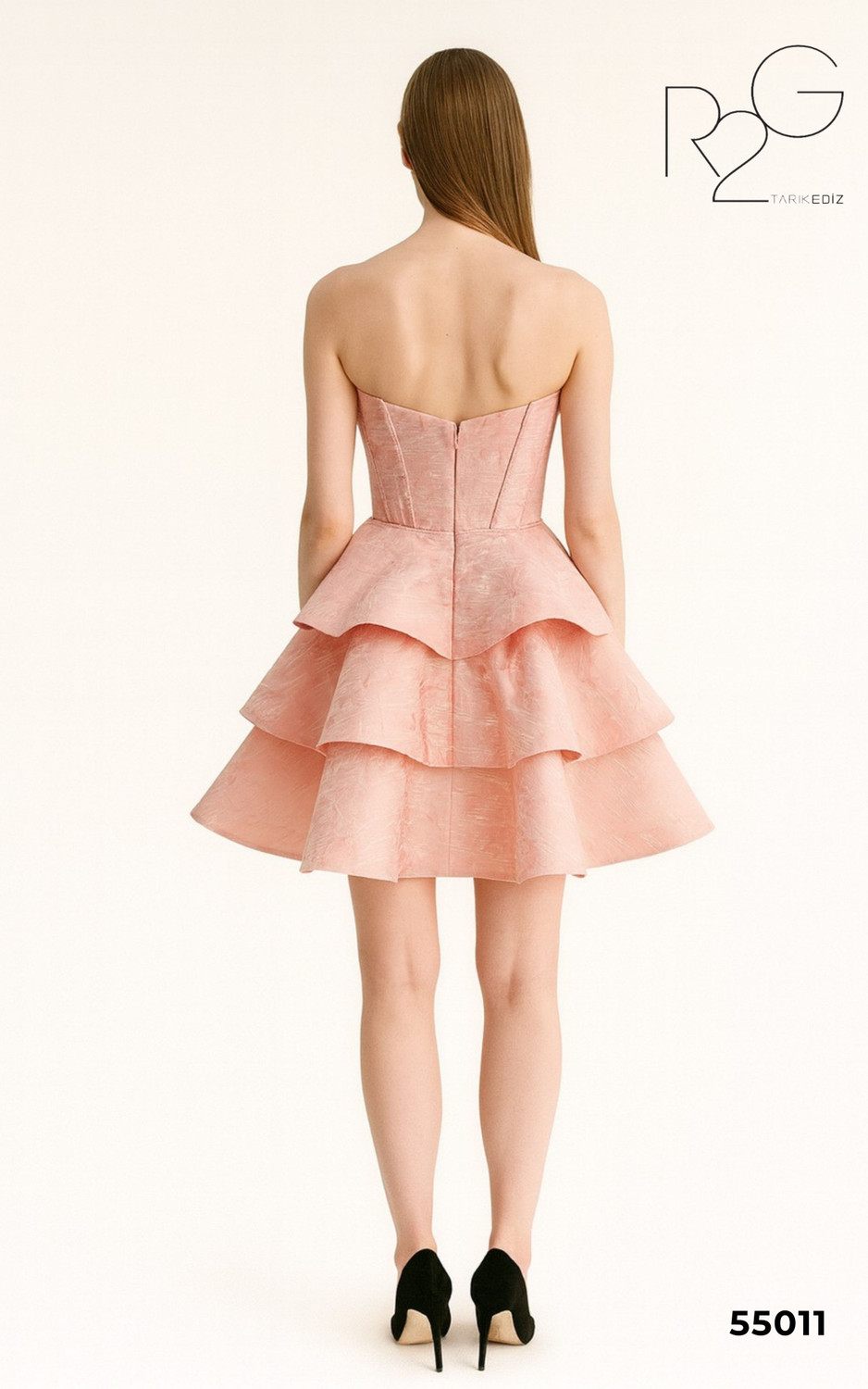 RG2 by Tarik Ediz 55011 Jacquard Sweetheart Neck Mini Dress