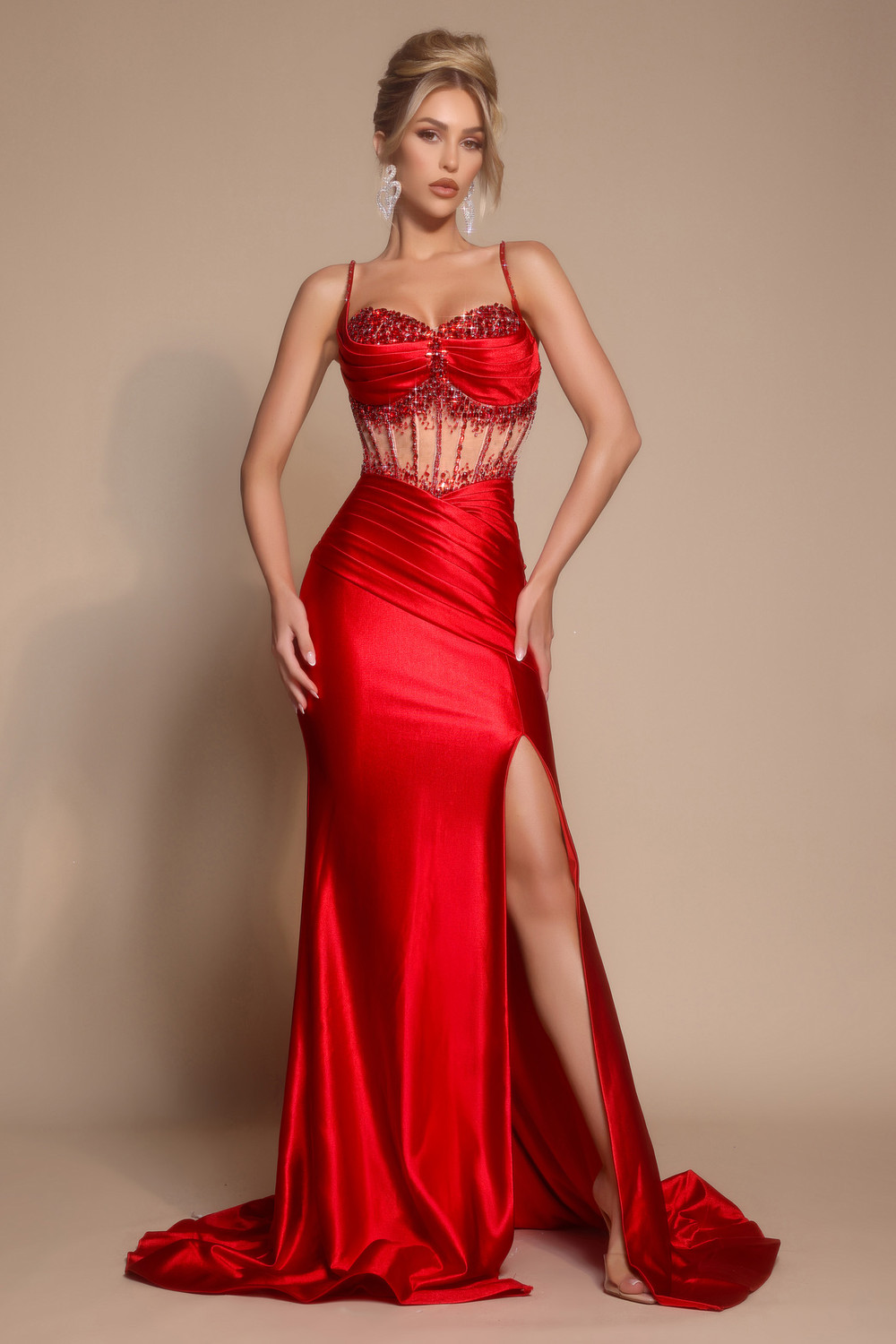 chinese dress ladies Portia and Scarlett PS21218 Prom Dress - Ice