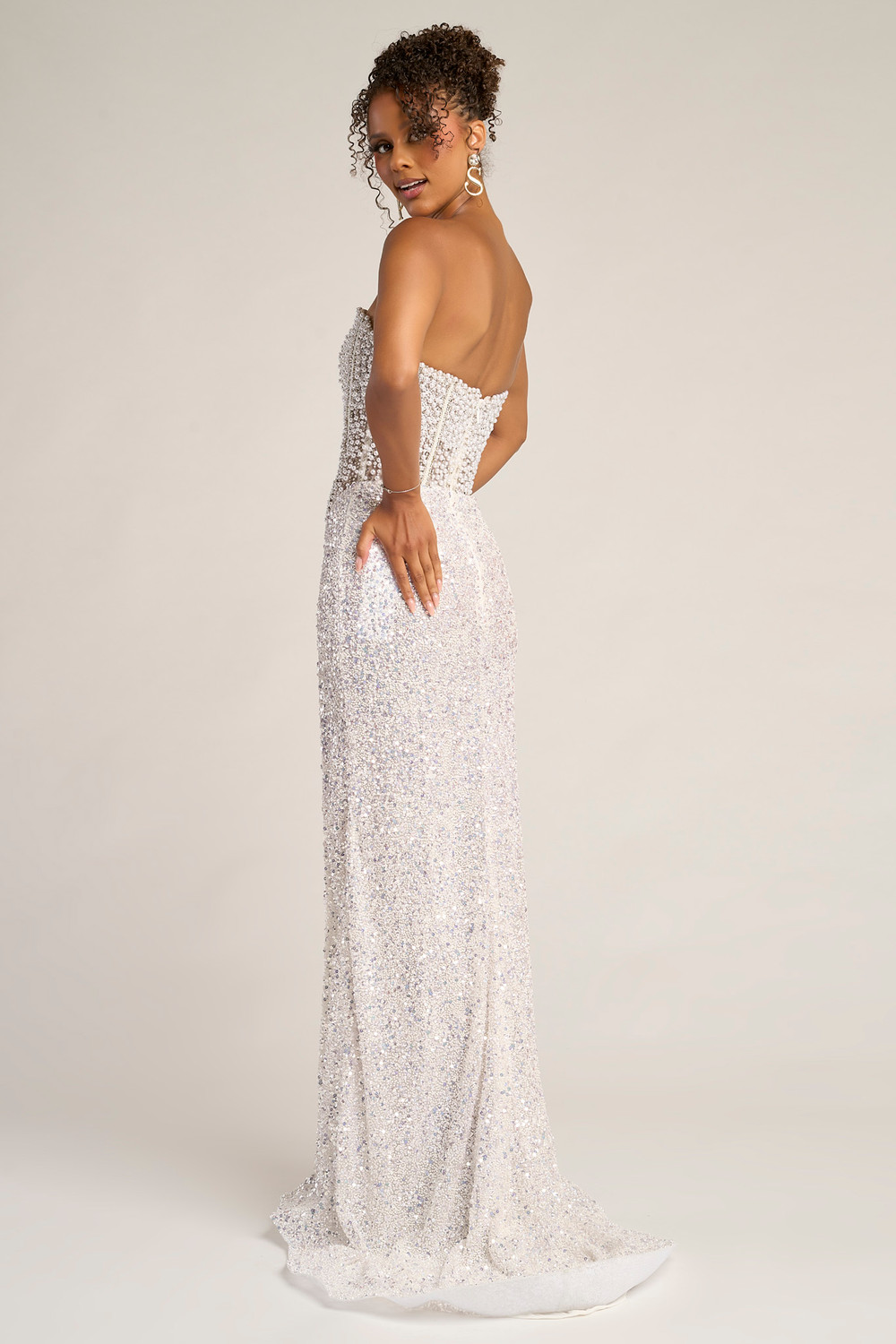 Portia and Scarlett PS26432C Beaded Strapless Corset Dress