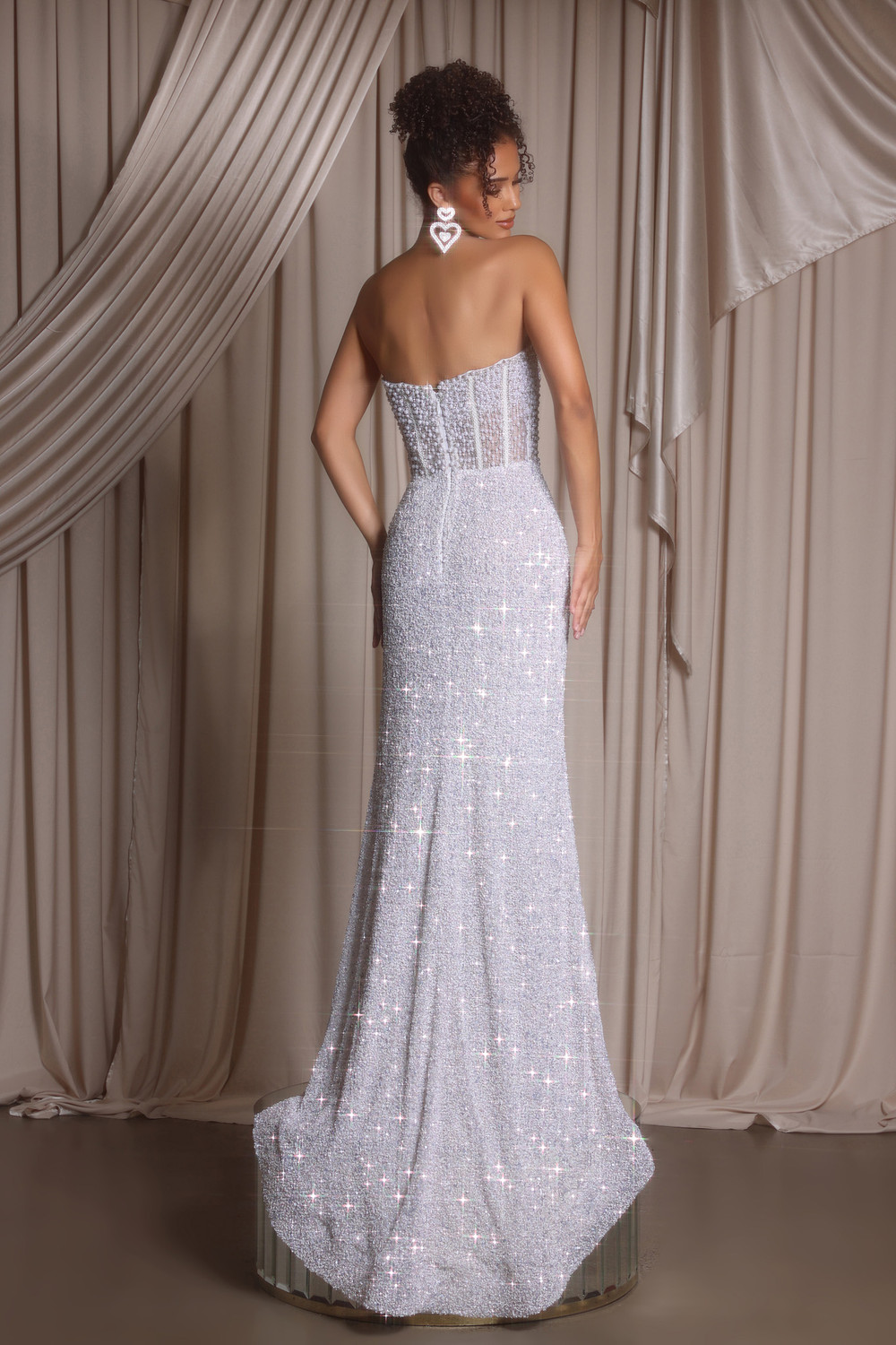 Portia and Scarlett PS26432C Beaded Strapless Corset Dress