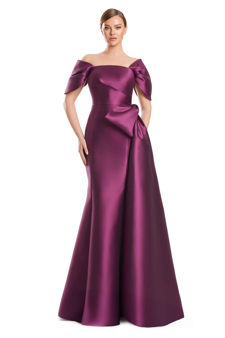 alexander evening dresses Alex Evenings Off-the-Shoulder Short Sleeve Stretch Matte Jersey Ruched Gown, Womens, 6, Deep Teal