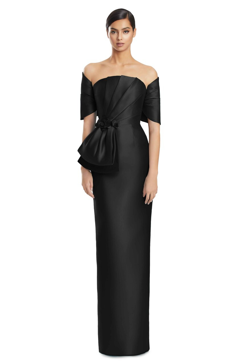 Alexander by Daymor 3271 Satin Twill Pleated Bodice Gown