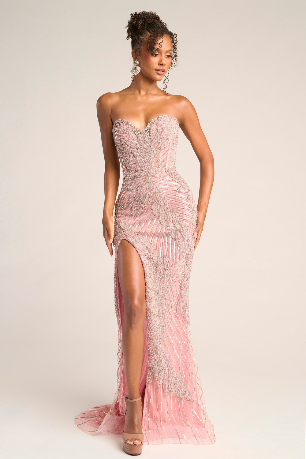 Portia and Scarlett PS26435C Beaded Sweetheart Neck Dress