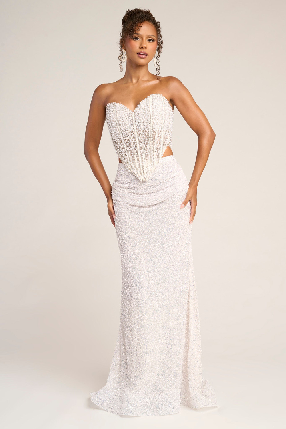 ivory two piece dress PS26326E 0 / DARK-GREEN
