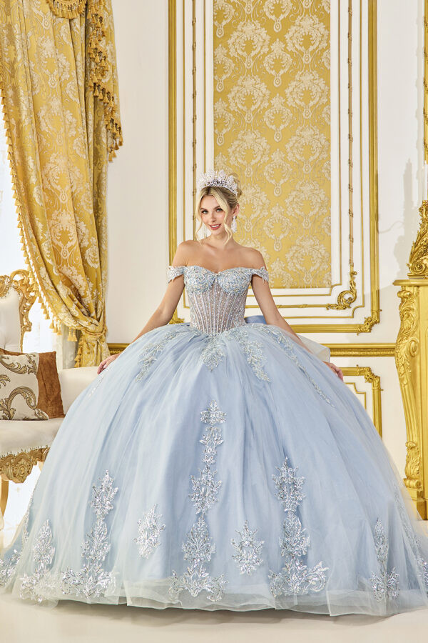 Dancing Queen 5148 Beaded Off-Shoulder Sweetheart Ball Gown