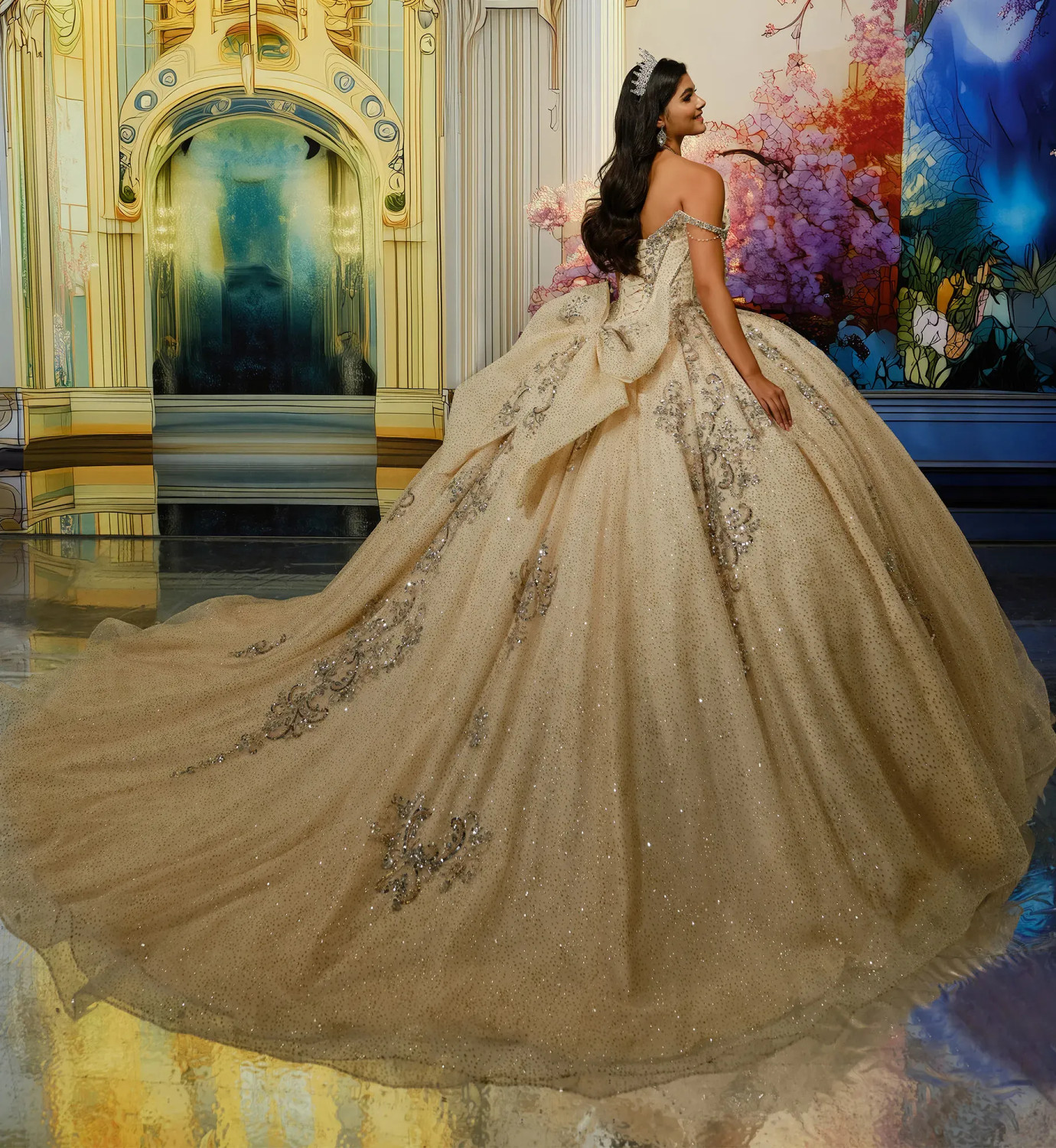 crinoline dress Princesa by Ariana Vara PR30231 Crinoline Off-Shoulder Gown