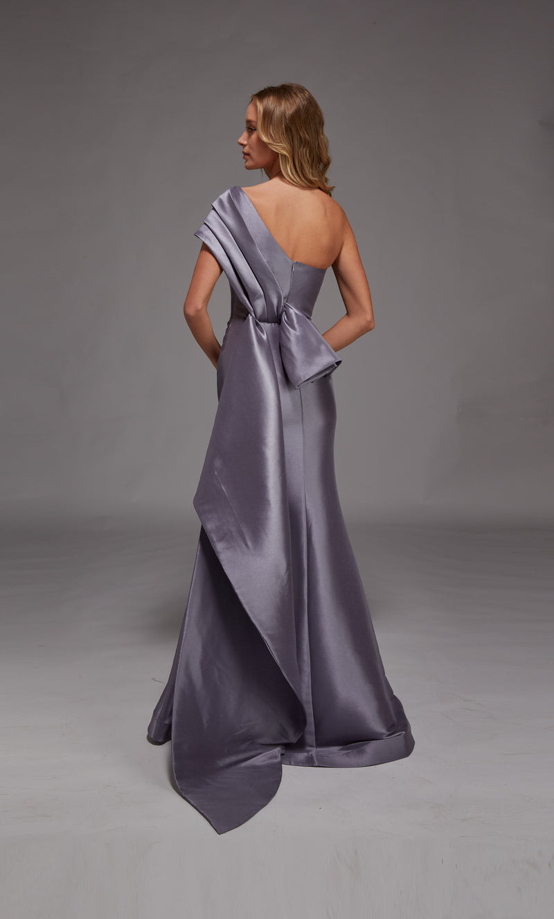 Alyce Paris 27838 Stretch Mikado One Shoulder Pleated Gown