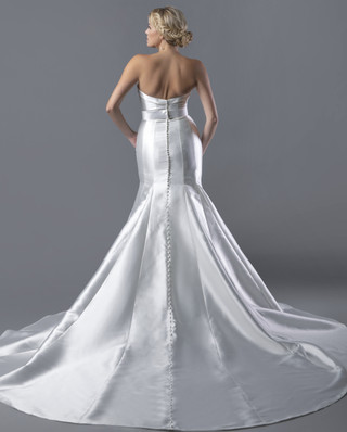 slim fit dress slacks Tulip: Mikado Fit-and-Flare Wedding Dress