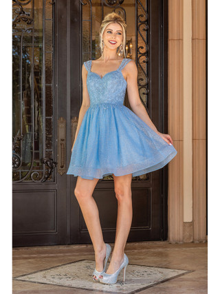 Dancing Queen 3276 Sweater Neck Sleeveless Homecoming Dress