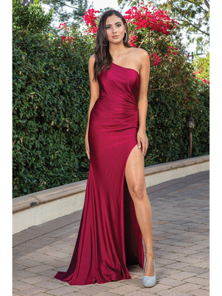 Dancing Queen 4299 One Shoulder Spaghetti Straps Long Dress