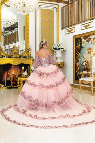 Dancing Queen 5019 Off-Shoulder Sleeves Quinceanera Dress