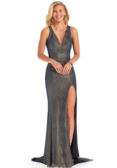 Clarisse 8110 V-neckline Sleeveless Long Fitted Prom Dress