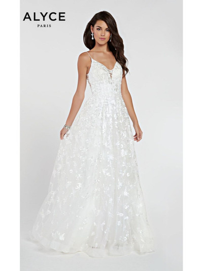 Alyce Paris 7012 Lace Embellished V-Neck Wedding Dress