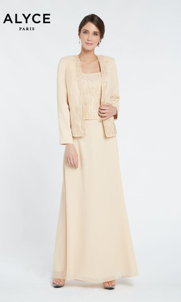 Alyce Paris 29953 Poly Chiffon Scoop Neck 2-Piece Dress