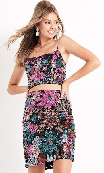 JVN by Jovani JVN04550 Two Piece Sequin Cocktail Dress