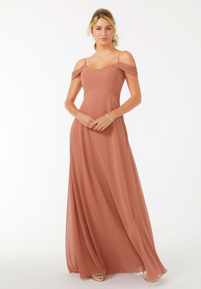 Morilee Bridesmaid 21703 Chiffon Draped Shoulder Dress