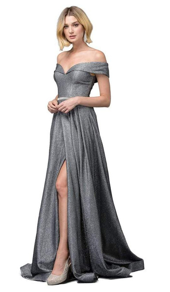 Dancing Queen 2824 Off-shoulder Short Sleeves Long Gown