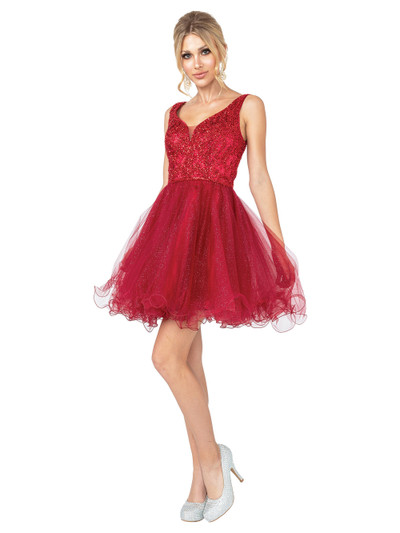 Dancing Queen 3243 Sweetheart Glitter Embellished Dress