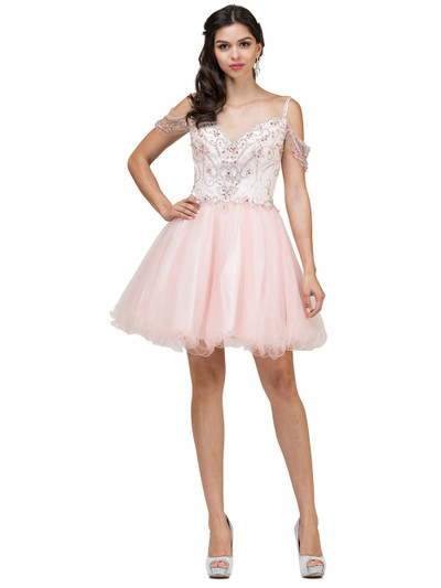 Dancing Queen 2023 Jeweled Off-shoulder Fit and Flare Dress