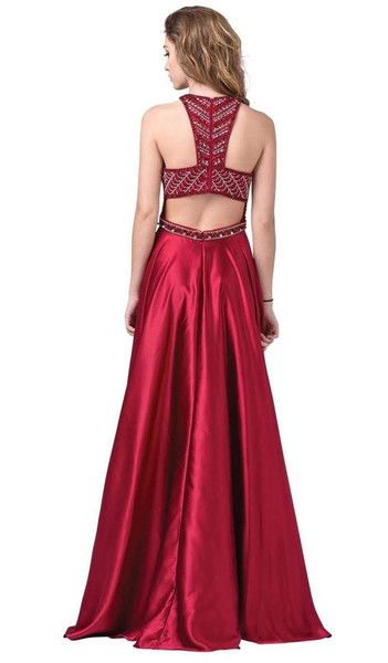 Dancing Queen 2518 Sleeveless Embellished Halter Long Gown