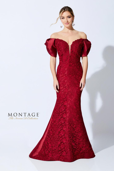 Ivonne D by Mon Cheri 221D46 Lace Plunging V-Neck Dress